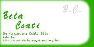bela csati business card